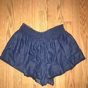 Denim elastic waist shorts size XL high waisted